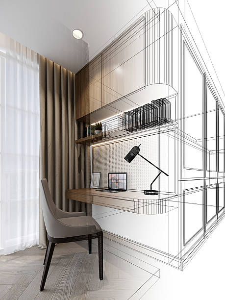 istock 3d rendering  of  interior design working room 2210177299
