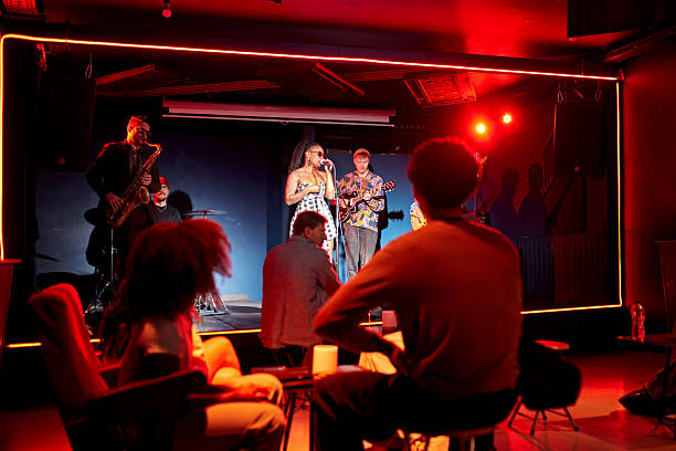 istock Jazz band performing at nightclub 2210183457