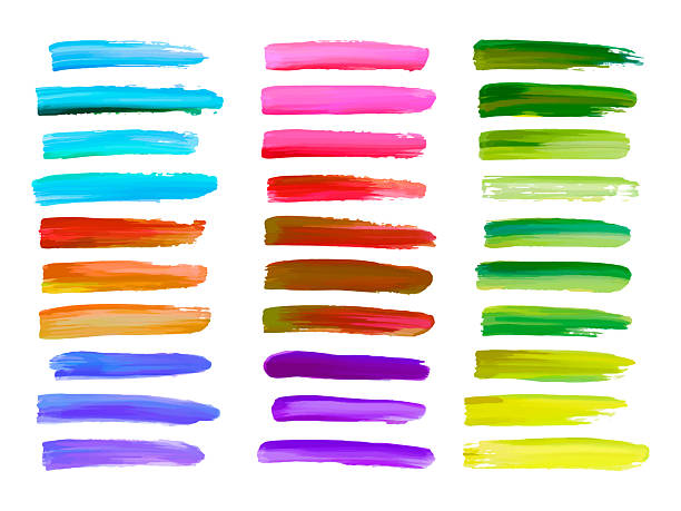 istock Abstract color brush strokes isolated on white, creative illustration, fashion background. Vector 2210184530