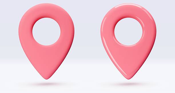 istock Red location pointers, placemark, markers of map, navigation pin sign. 3d GPS icon with shadow. Sign for searching on map direction. Vector render illustration isolated on white background 2210185078