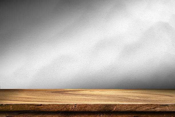 istock Wooden table in white texture room background concept for advertising 2210186557