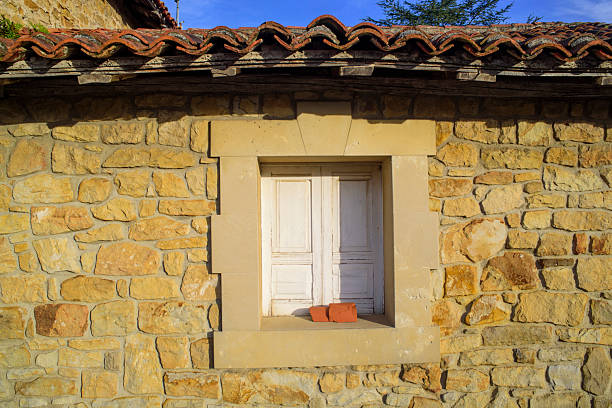 Low angle shot of old stone house in the medieval town of Kotor, Montenegro