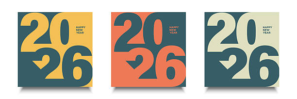 Set of 2026 New Year Number Design. 2026 Happy New Year Template Design. Set of 2026 New Year Number Design. 2026 Happy New Year Template Design. Vector Illustration. 2026 stock illustrations