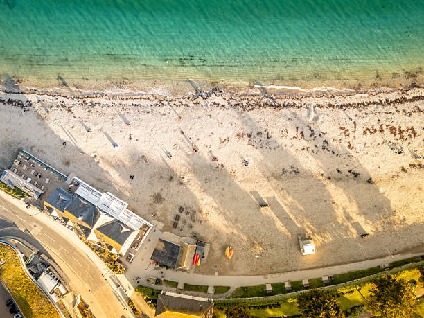 Over Gyllyngvase Beach in Falmouth, UK