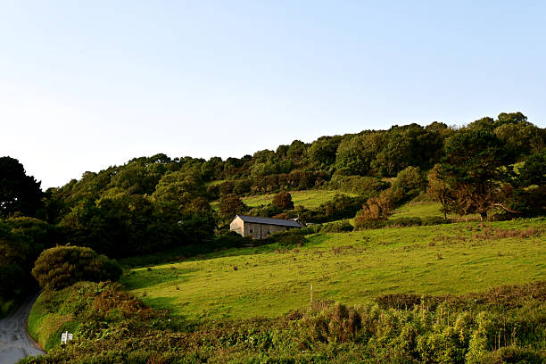 Tranquil rural landscape with patchwork fields, trees, and a small village in the chiltern hills