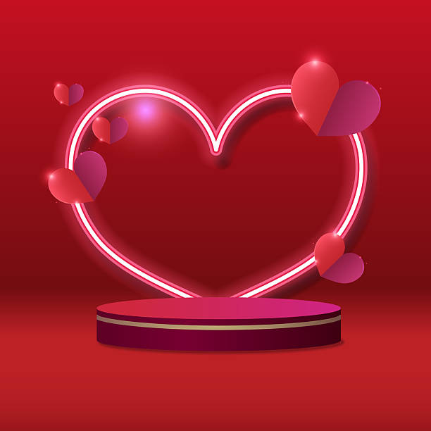 istock Product podium for Valentine's event. Love sign. 2210194326