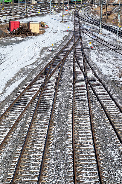 istock Snowy railway yard view in Oulu, Finland 2210194463