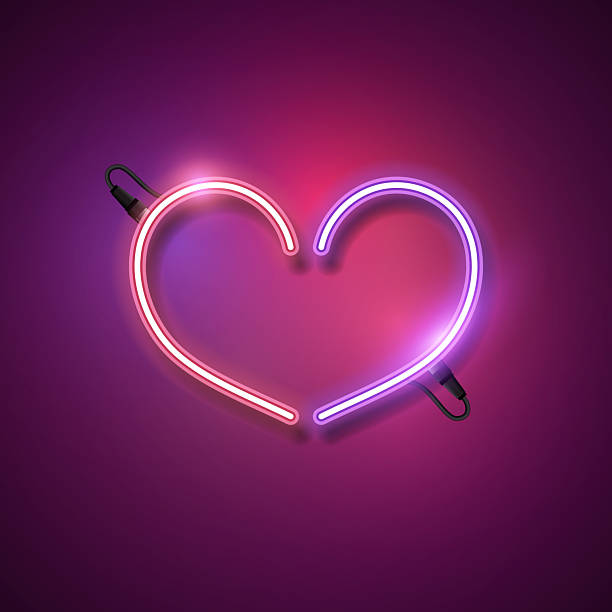 istock Love sign background design. Pink heart neon. 2210194563