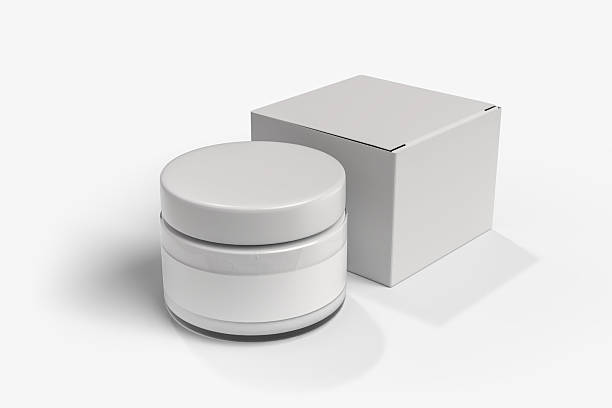 istock Mockup Cream Jar container with cardboard paper packaging boxes isolated on background. Design template cosmetic for Ads serum, essential oil, treatment, gel, lotion, skin care, makeup, healthcare 2210200881