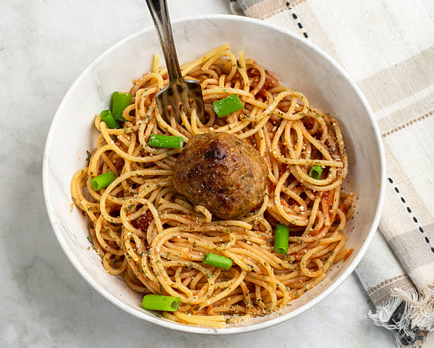istock spaghetti with scallions and meat ball 2210207864
