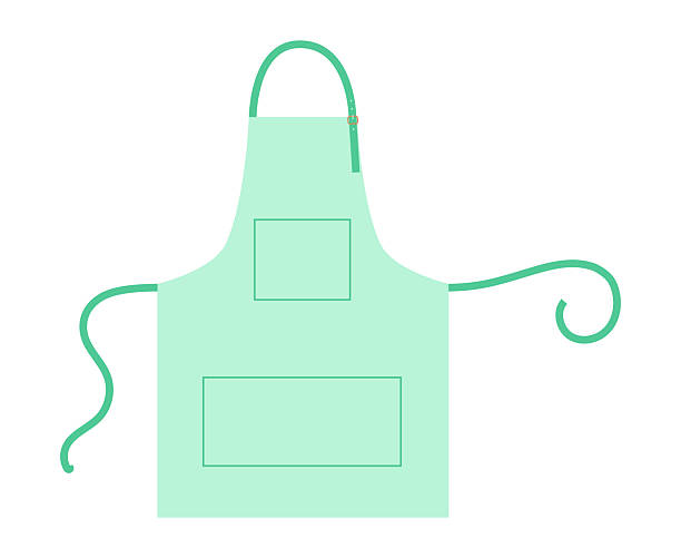 istock Work Aprons technical fashion illustration. Chef uniform for cooking mint cartoon Flat sketch outline apparel template 2210210372