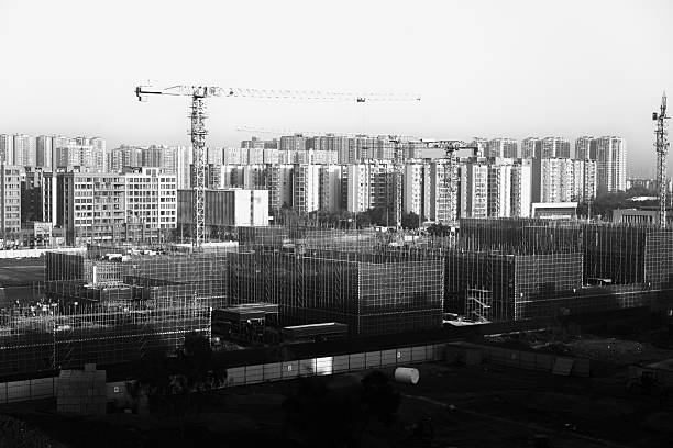 Black and white sunrise modern residential building