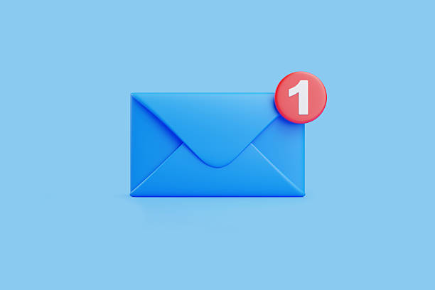 istock Blue envelope with a red notification badge showing 1 representing a new message or unread email alert 2210211783
