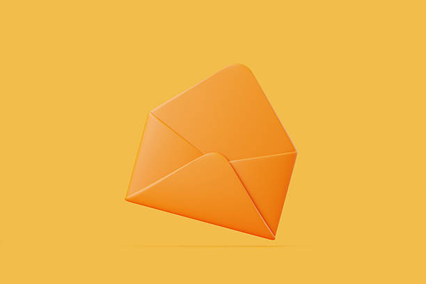 istock 3D orange envelope icon on yellow background 2210211790