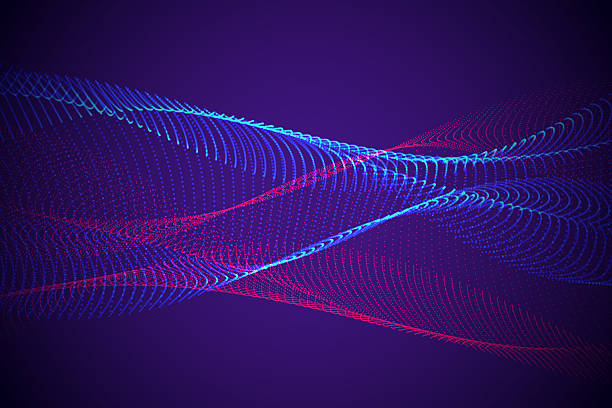 istock Abstract dot particle of blue design element on dark background. Technology futuristic concept. 2210214810