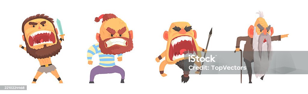 Character Shouting Angry And Exasperated Man Character Shouting And Yelling Vector Set ...