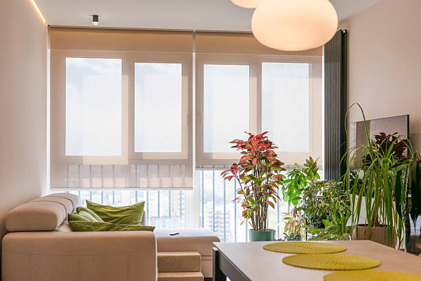 istock Automatic sunshades in apartment. 2210225345