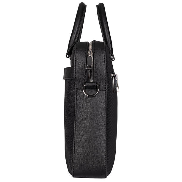istock Side View of Black Leather Briefcase with Zipper 2210225419