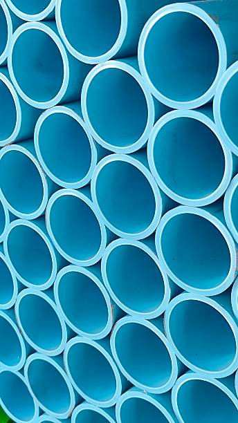 istock Blue water pipes for construction work in a building material shop 2210229305