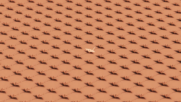 Paper Cranes Individuality Isometric Mocha Mousse