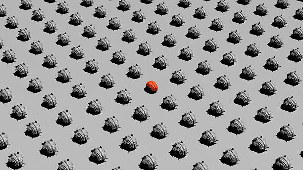 Isometric Individuality AI Brain Red Brain