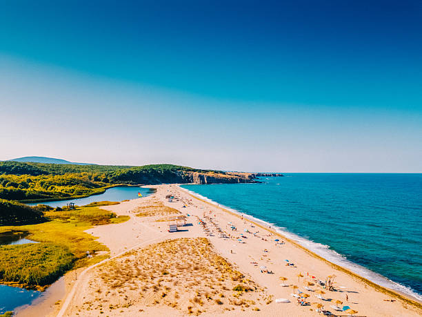 istock Veleka Beach in Bulgaria from drone view 2210244312