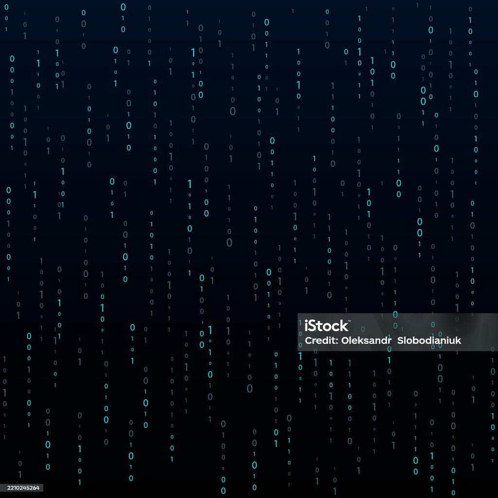 Numbers Stream Binary Fall Ilustración de Stream Binary Code Binary Code Matrix Background On ...