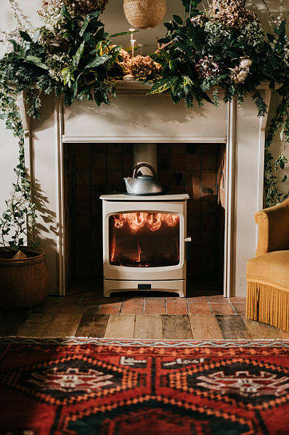 istock A fireplace with a teapot on top of it 2210254741