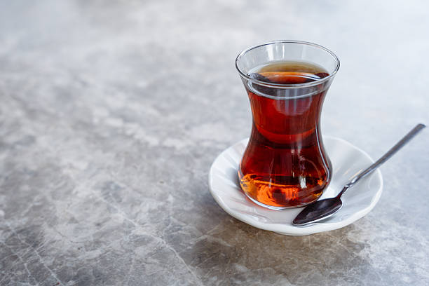 istock Morning With Turkish Tea Chai In Curved Glas 2210256789