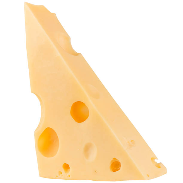 A piece of cheese with a hole in it