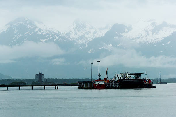 Morning View of Valdez Harbor in Alaska