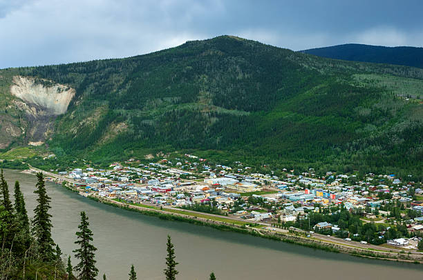 istock Dawson city and Midnight Dome mountain 2210264244