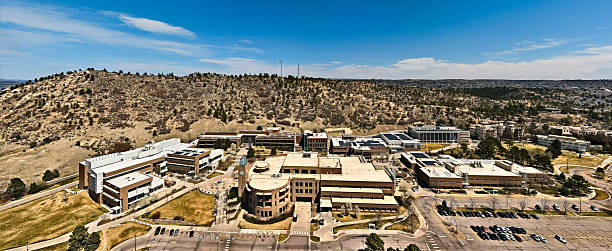 istock Drone panaorama of UCCS main campus 2210264332