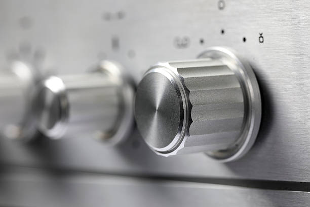 istock Signal source knob, detail of an old audio system device 2210264847