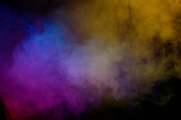 istock Yellow and green steam on a black background. 2210269781
