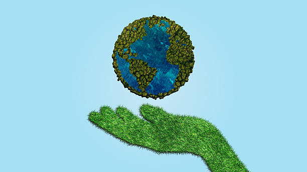 istock In hand holding green globe on green background Environmental concept, Earth Day and environmental protection. and environmental sustainability, helping the planet 2210272218