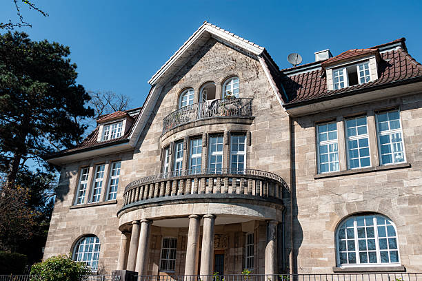 Stuttgart, Germany- April 4, 2025: Villa building exterior facade at Humboldtstrasse street built in a neoclassical style