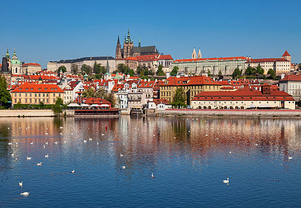 istock Prague old town and Vltava river at spring, Czech Republic 2210289436