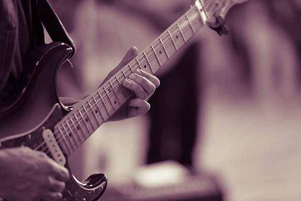 istock Jazz guitarist playing during a live performance. 2210299361