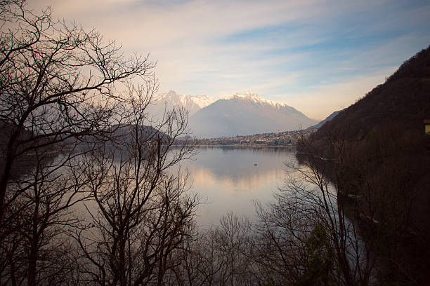 Panoramic view over lake Maggiore in Switzerland. Let’s have a swim in the refreshing clear water.