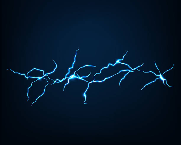 istock Striking vector art of blue lightning bolts against a dark background. Energetic and dynamic, perfect for tech, science, or dramatic effect. Download now 2210301682