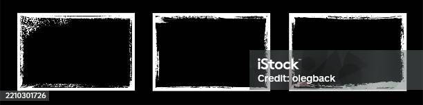 Worn Frame Vector White Frames With Worn Paper Effect On Black Background Textured ...