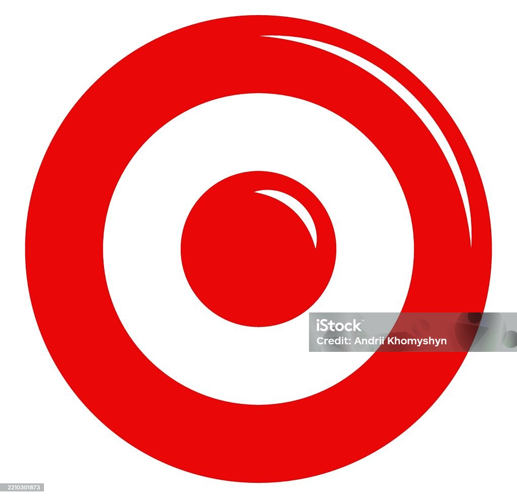 Bold Red Target Illustration Flat Design Symbolizes Focus Precision And ...