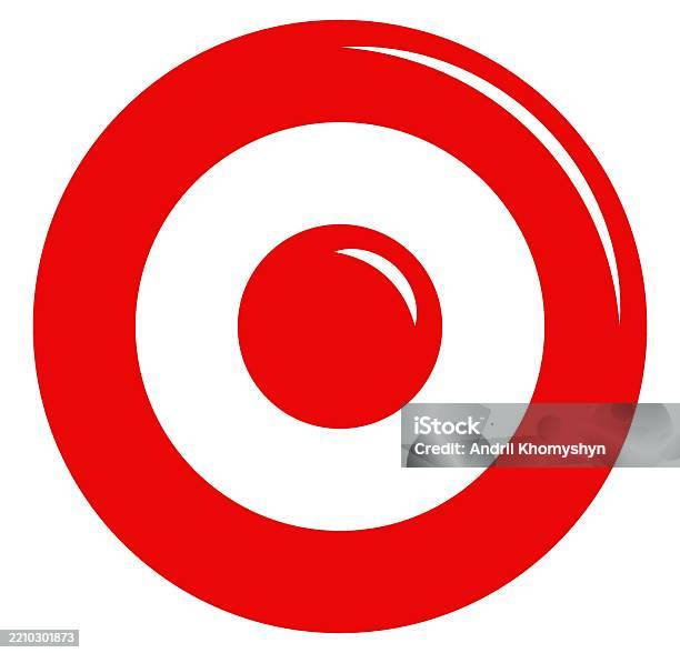 Bold Red Target Illustration Flat Design Symbolizes Focus Precision And ...