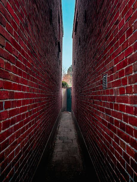 istock A brick hallway with a green door 2210314495