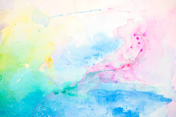 Abstract colorful nature background- blue pink yellow and green