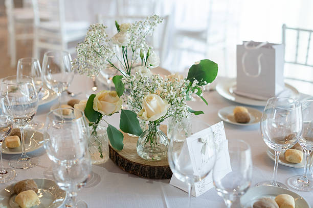 istock Elegant floral centerpiece at a wedding reception 2210325609