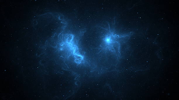 istock captivating nebula glows in vibrant blue hues within the dark expanse of outer space. Scattered stars twinkle, adding to the mystical beauty of the cosmic landscape. 3d render 2210329498