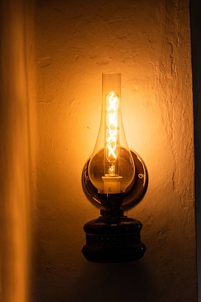 Antique oil wall lamp