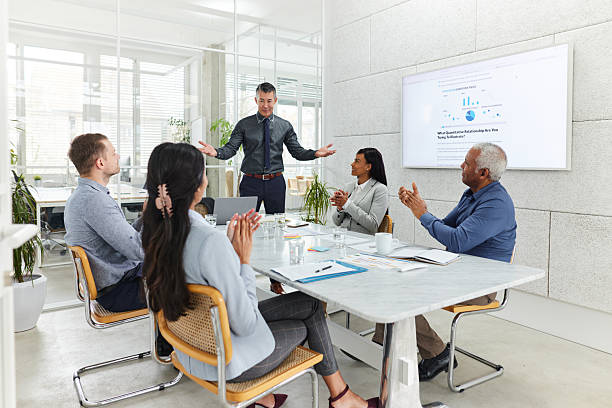 istock Applauding on successful business presentation! 2210339298